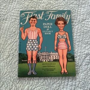 Vintage Ronald Reagan and Family Paper Doll Book, Pristine Condition